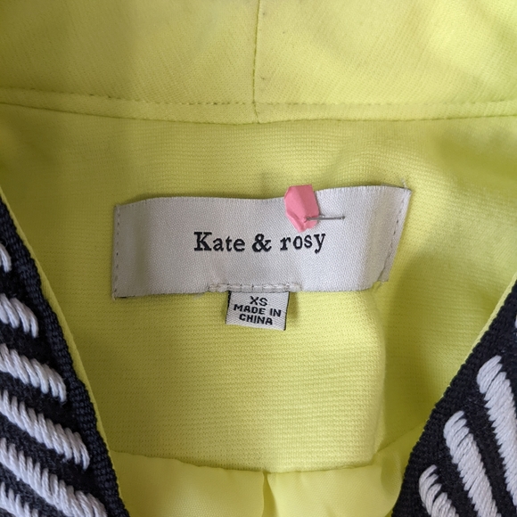 Kate and Rosy Neon Yellow Open Blazer Women's Size XS - Picture 5 of 7